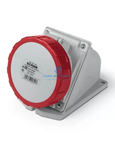 Prise murale Scame Parre 517.3257 avec triphasé + neutre intégré 32 A 67 6 h